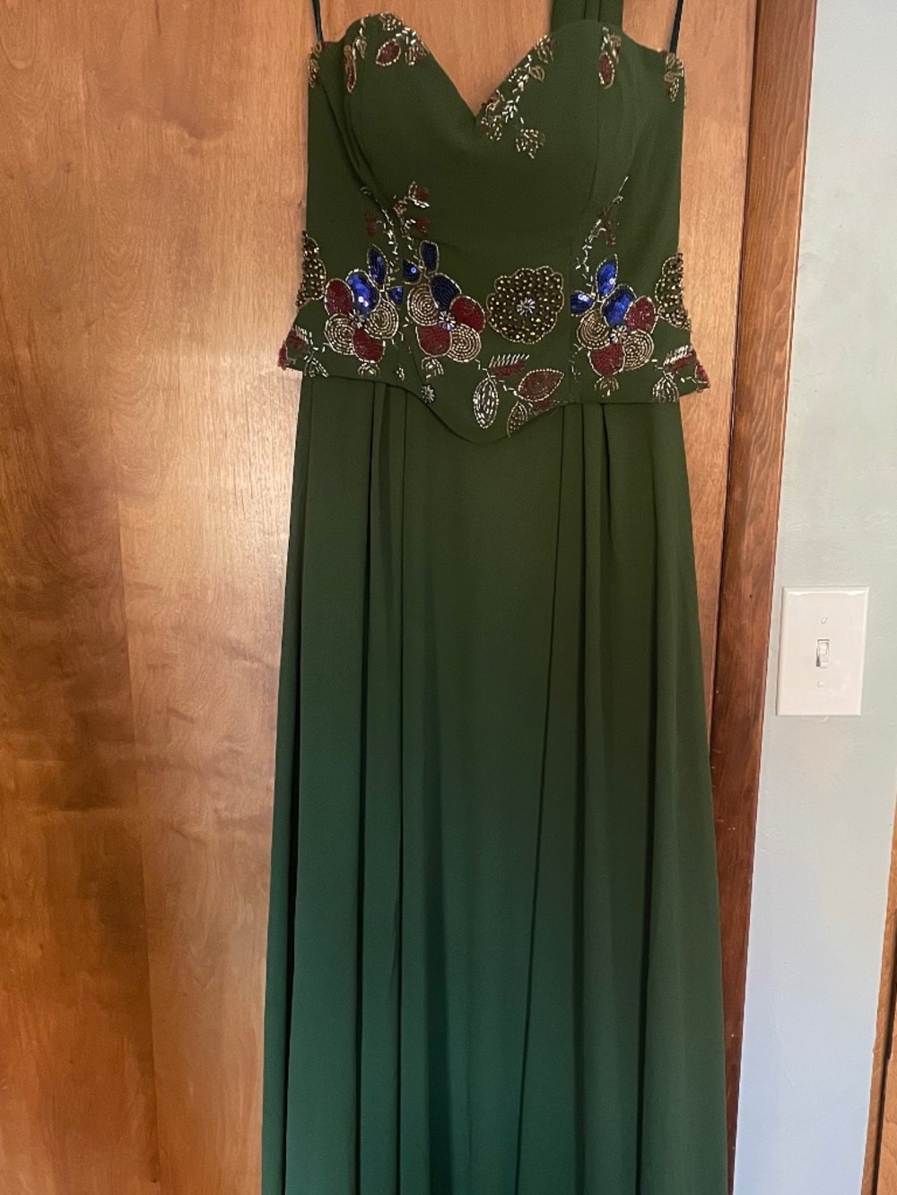 Zapaka Green Beaded Dress